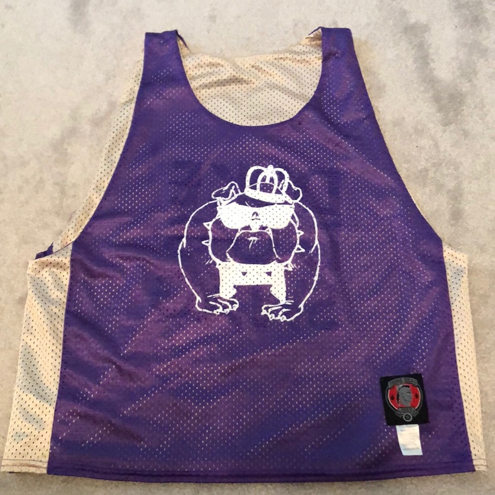 Purple and gold Duke Dog pinnie